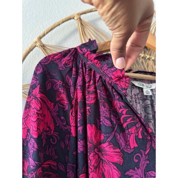 Pioneer Woman Purple Pink Floral Fall Midi Maxi Dress Boho Cottage *no belt*(M) - Picture 7 of 15